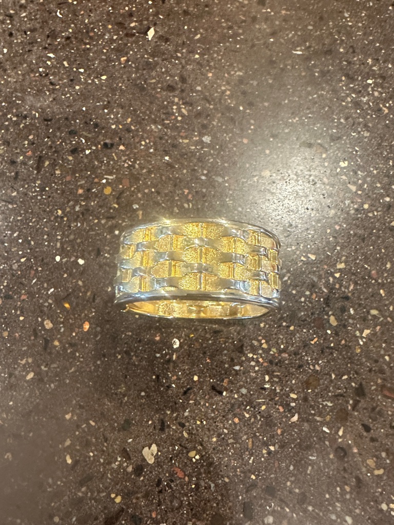 Gold Tone Textured Band Bracelet